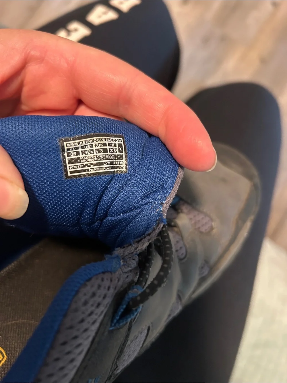 KEEN Boys Gray and Blue Hiking Boots